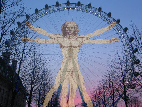 Spokes on a ferris wheel are an example of tensegrity